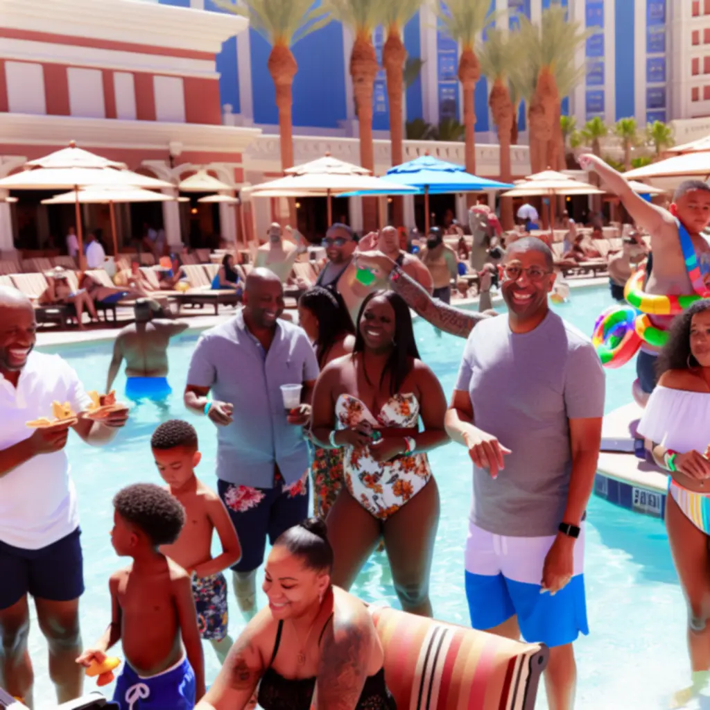 Rodzinne przyjęcie przy basenie z elegancką aranżacją stołów